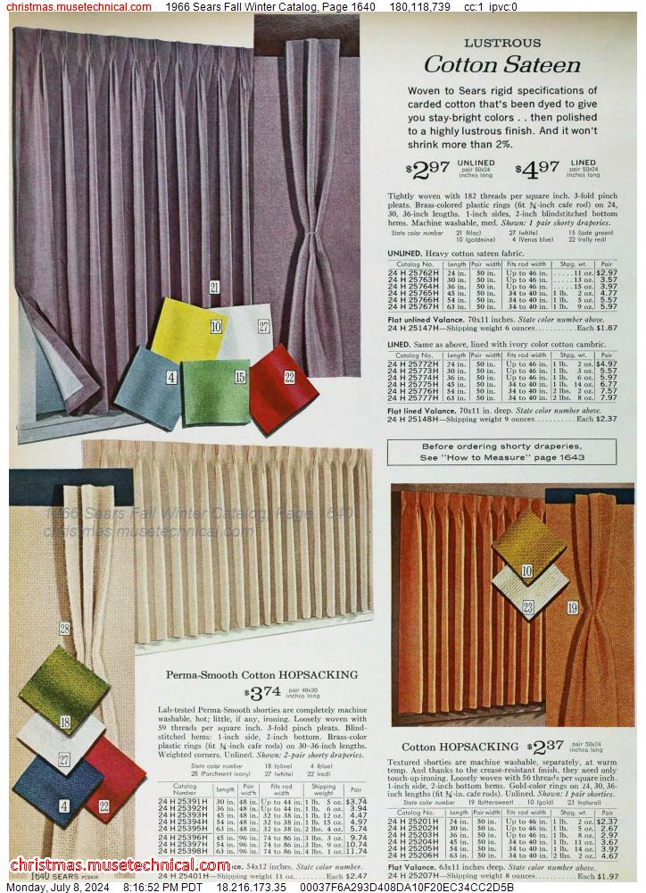1966 Sears Fall Winter Catalog, Page 1640