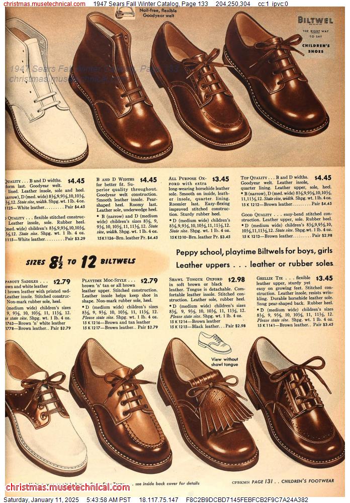 1947 Sears Fall Winter Catalog, Page 133