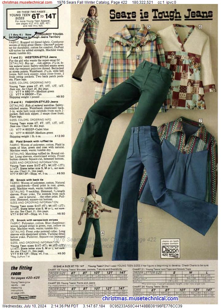 1976 Sears Fall Winter Catalog, Page 422