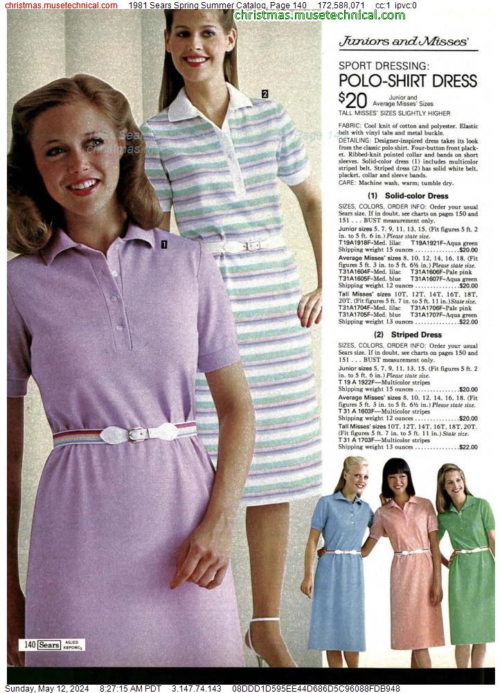 1981 Sears Spring Summer Catalog, Page 140
