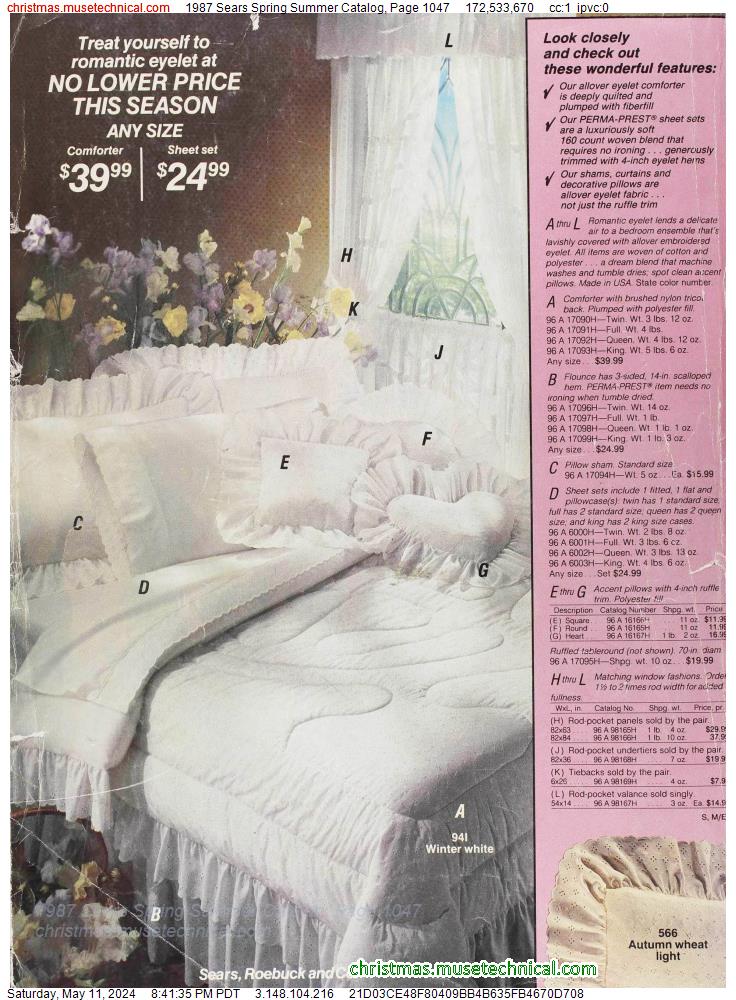1987 Sears Spring Summer Catalog, Page 1047