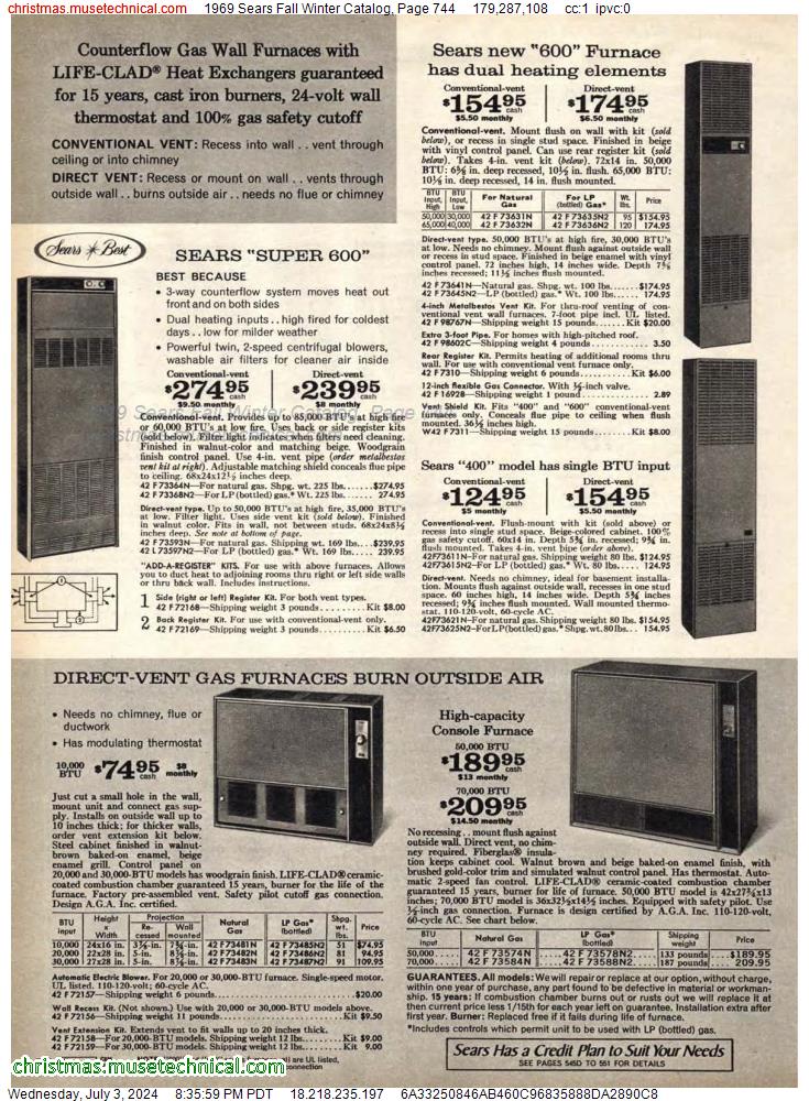 1969 Sears Fall Winter Catalog, Page 744
