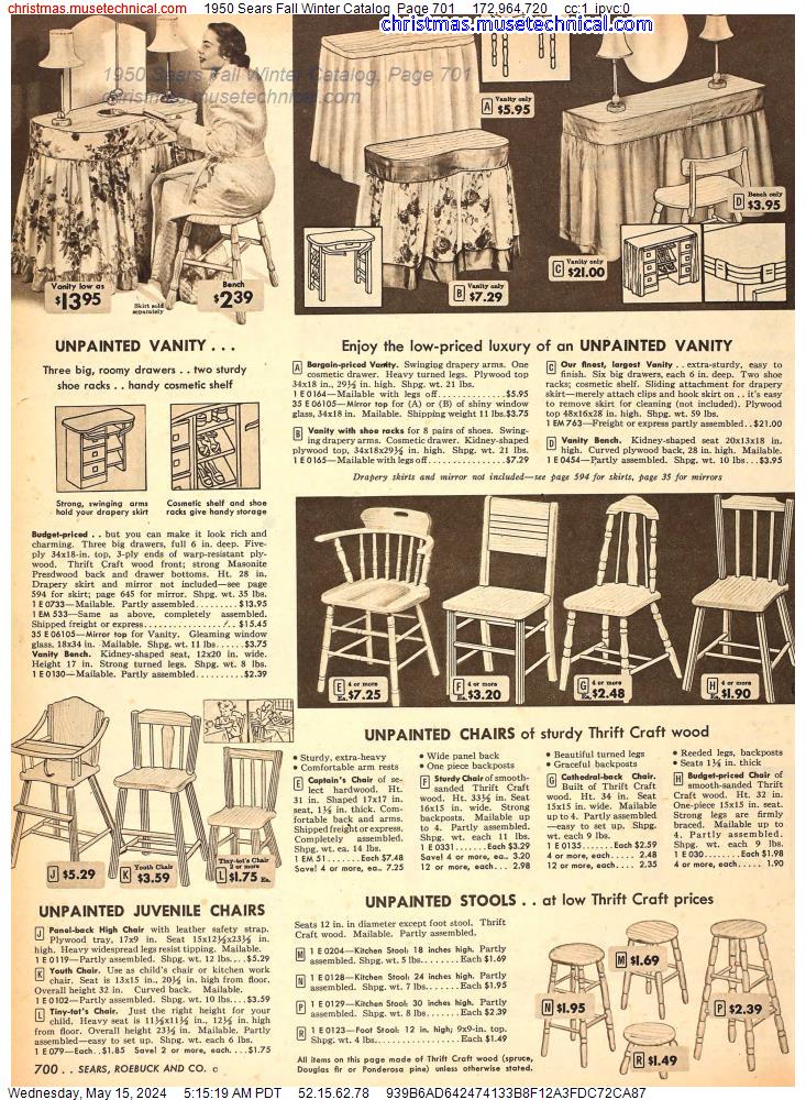 1950 Sears Fall Winter Catalog, Page 701