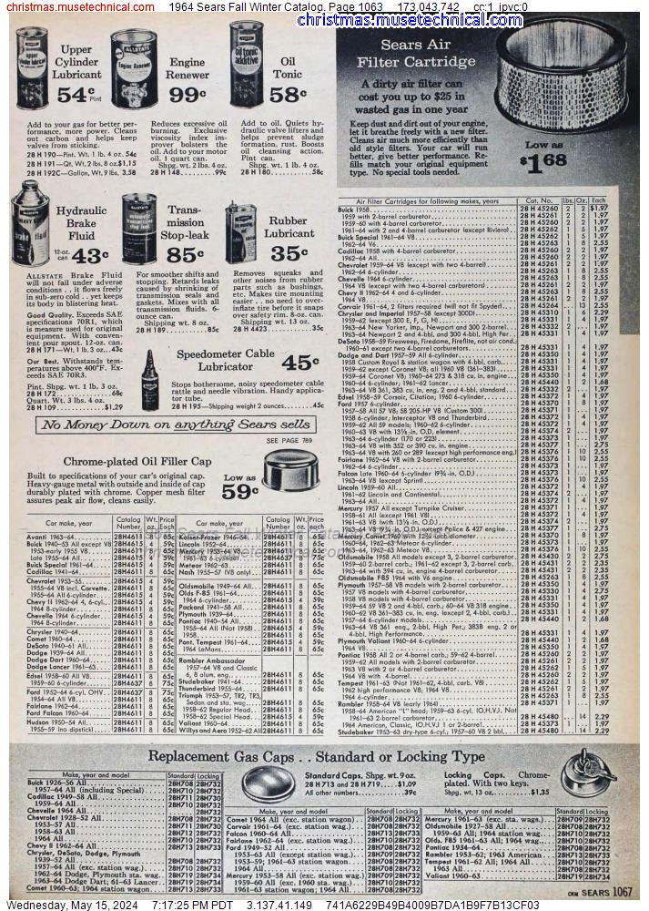 1964 Sears Fall Winter Catalog, Page 1063