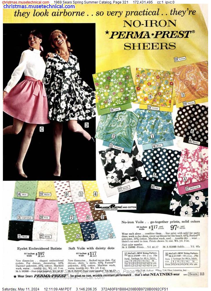 1969 Sears Spring Summer Catalog, Page 321