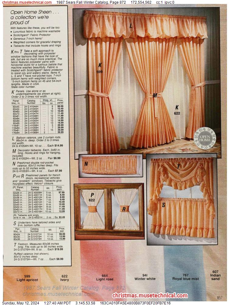 1987 Sears Fall Winter Catalog, Page 872