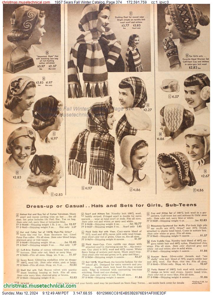 1957 Sears Fall Winter Catalog, Page 374