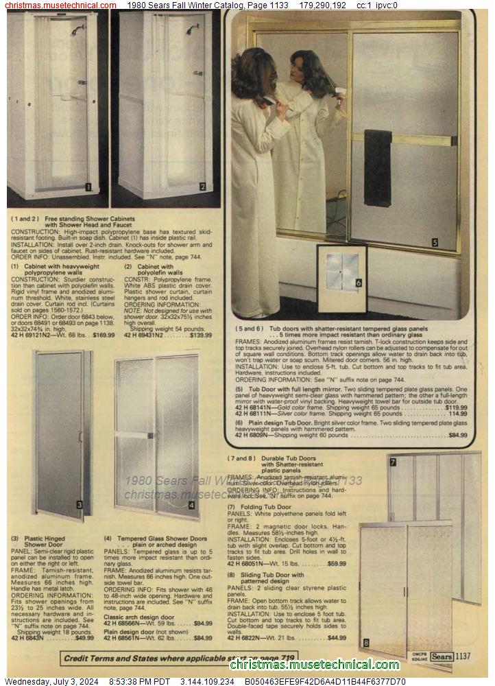 1980 Sears Fall Winter Catalog, Page 1133