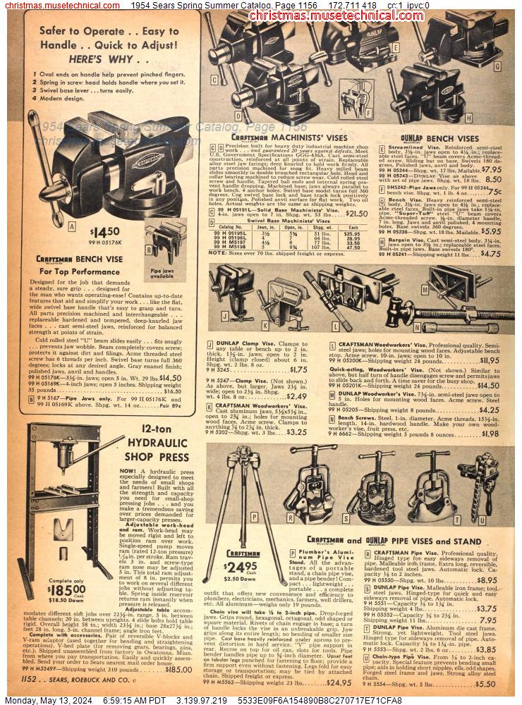 1954 Sears Spring Summer Catalog, Page 1156