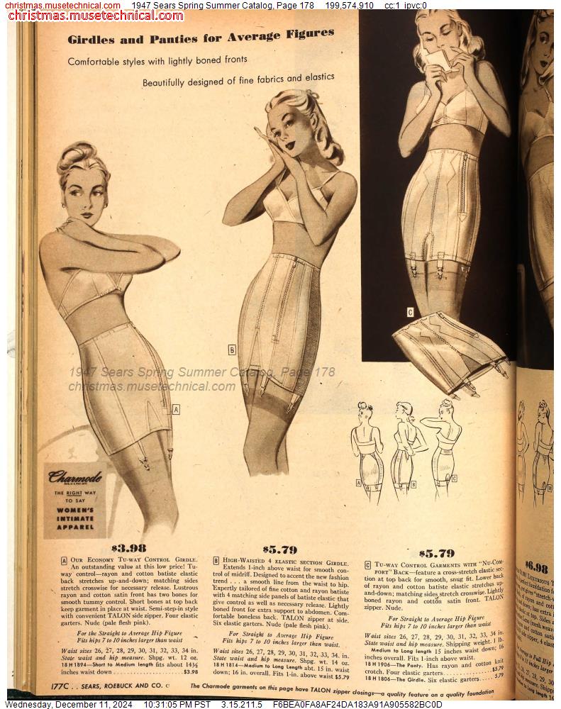 1947 Sears Spring Summer Catalog, Page 178