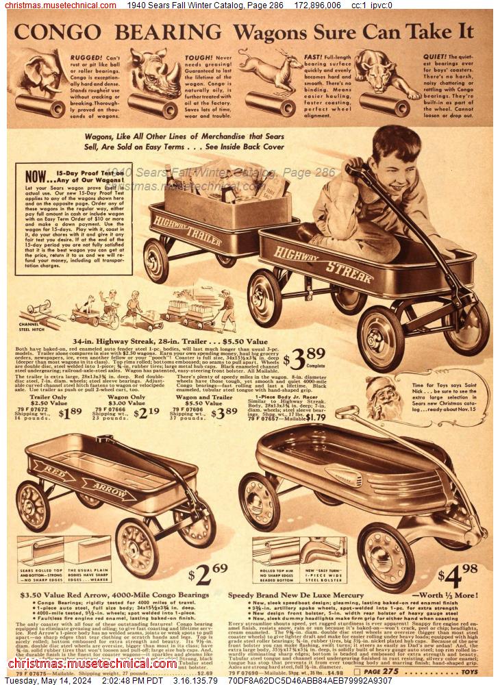 1940 Sears Fall Winter Catalog, Page 286