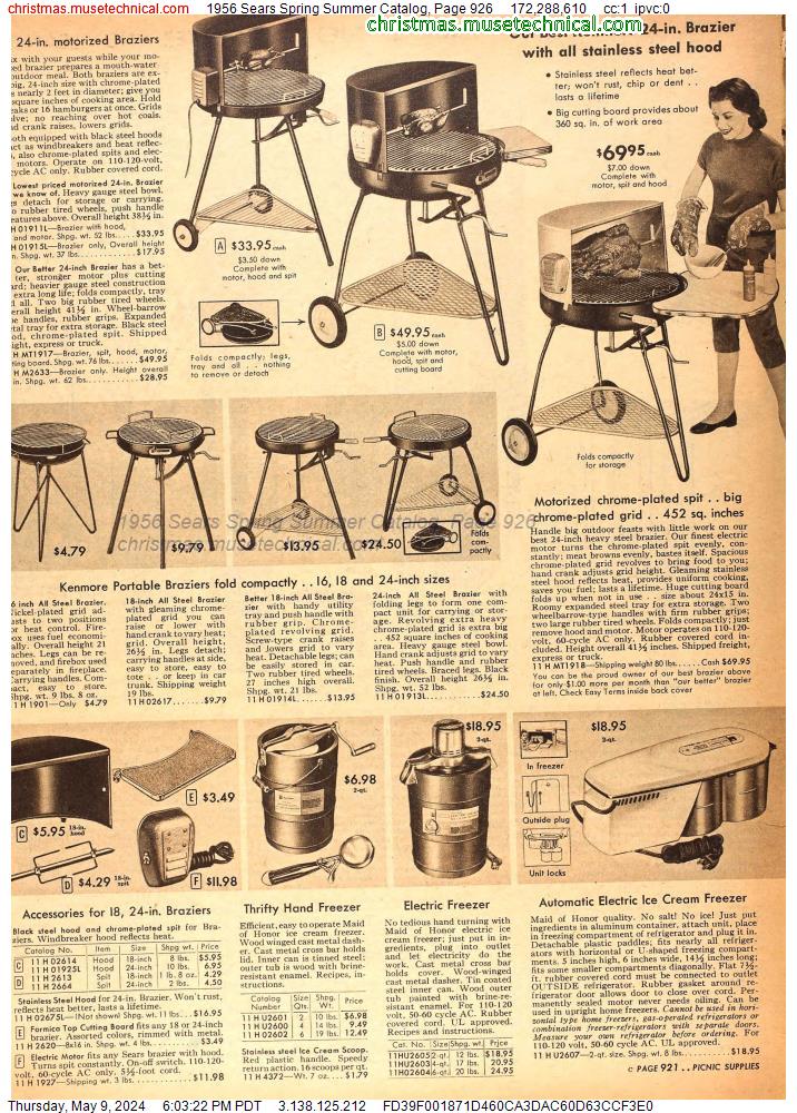 1956 Sears Spring Summer Catalog, Page 926