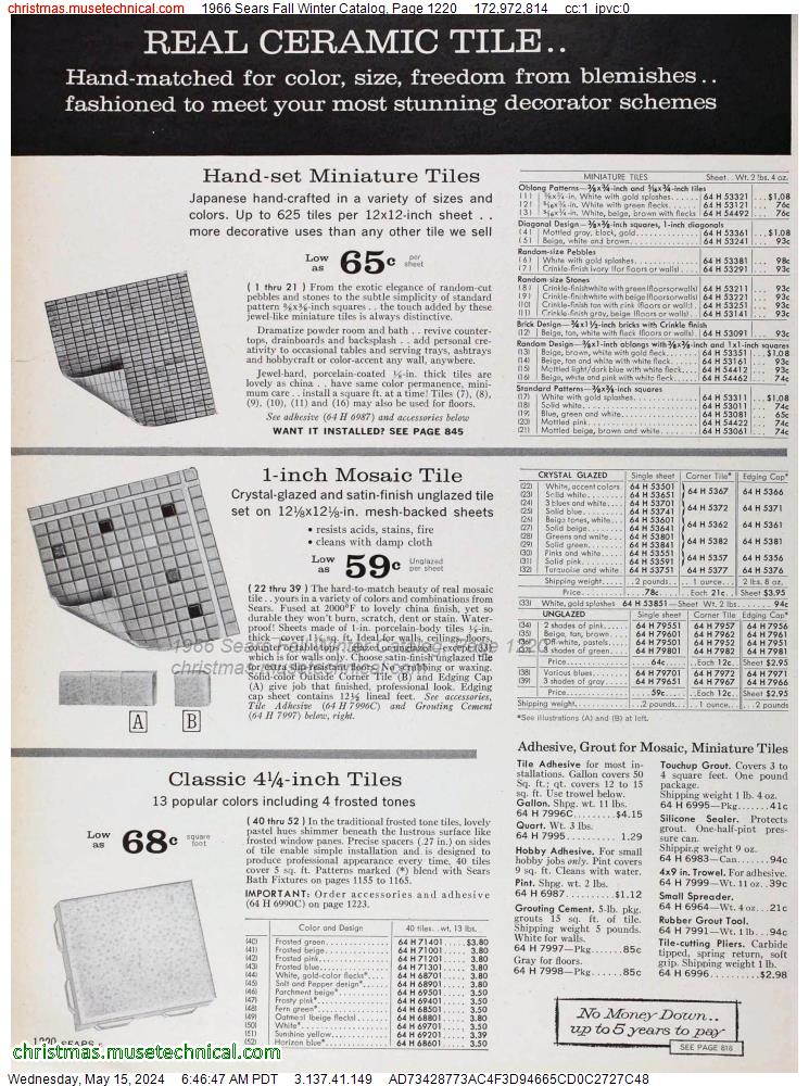 1966 Sears Fall Winter Catalog, Page 1220