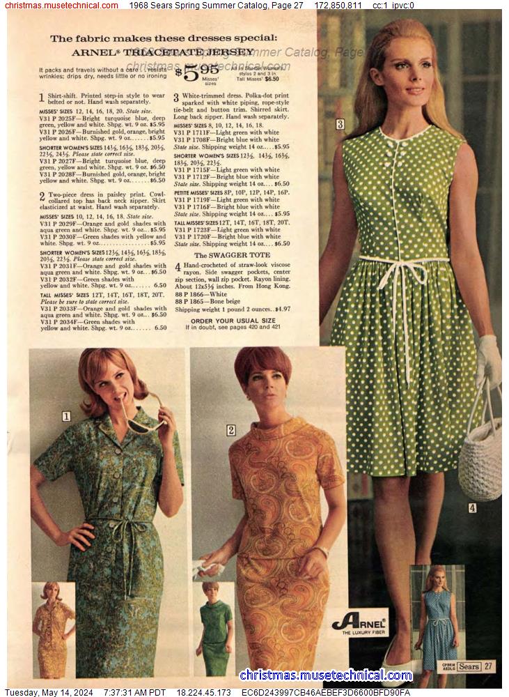 1968 Sears Spring Summer Catalog, Page 27