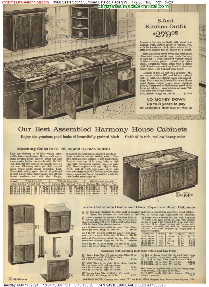 1960 Sears Spring Summer Catalog, Page 939