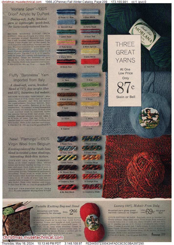 1966 JCPenney Fall Winter Catalog, Page 209