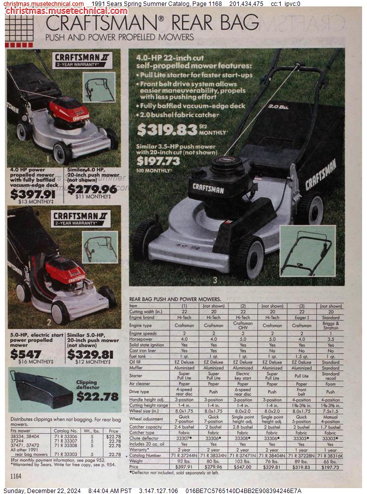 1991 Sears Spring Summer Catalog, Page 1168