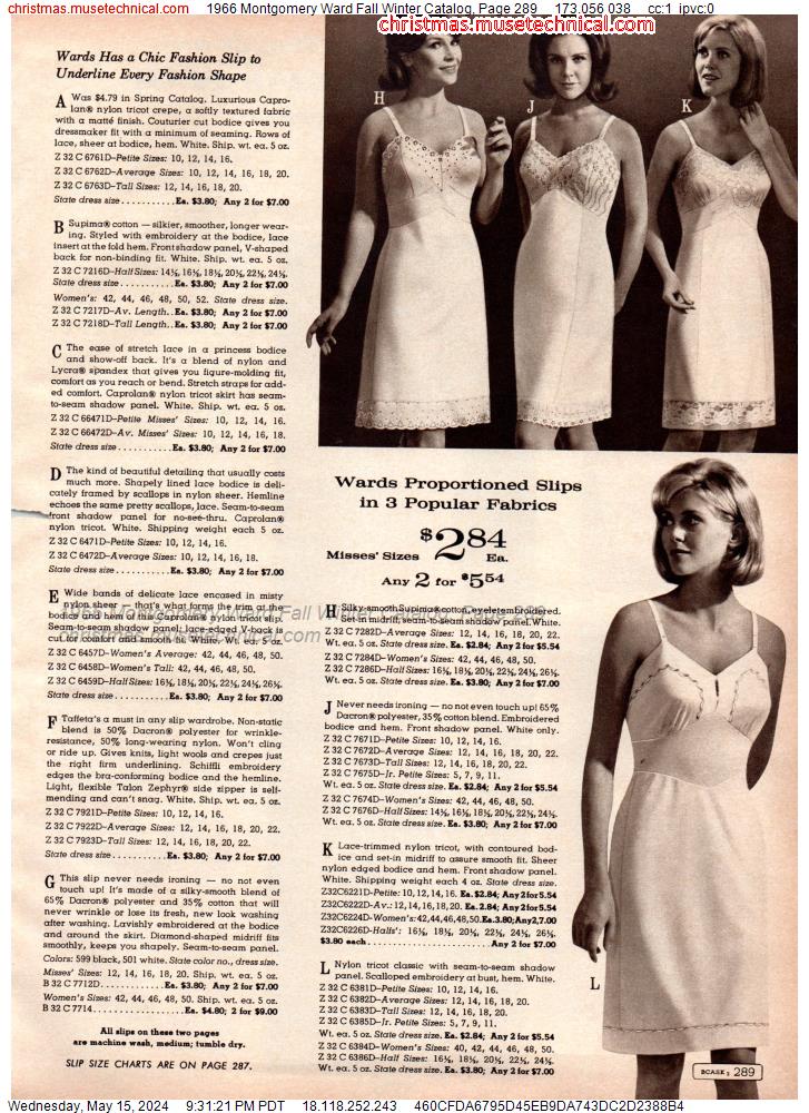 1966 Montgomery Ward Fall Winter Catalog, Page 289