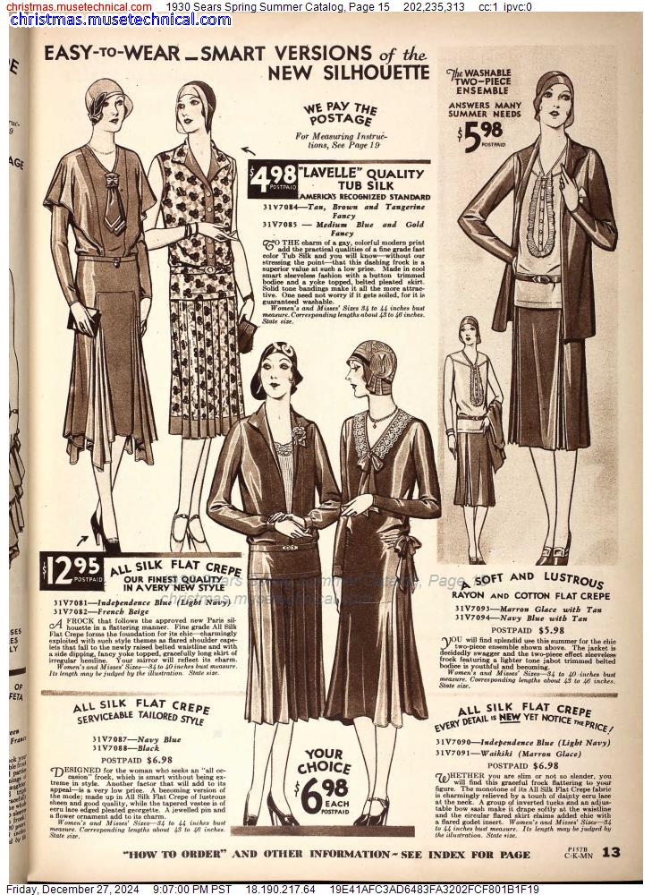 1930 Sears Spring Summer Catalog, Page 15