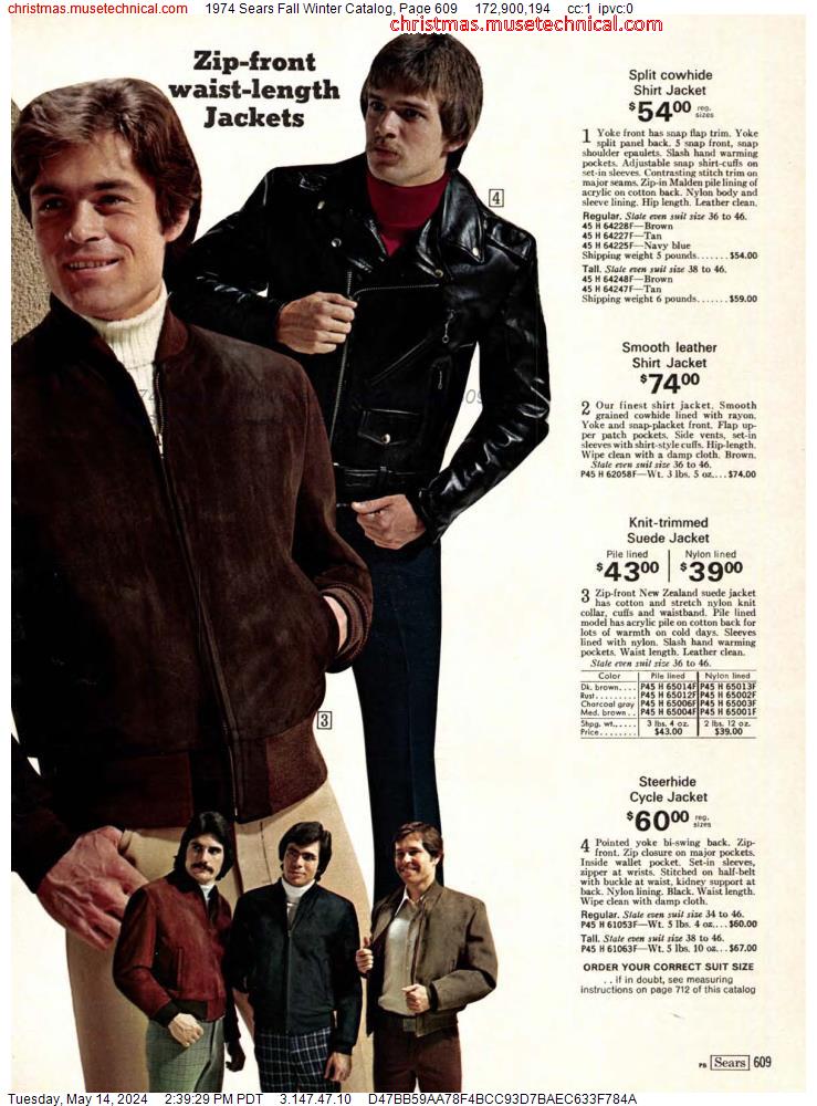 1974 Sears Fall Winter Catalog, Page 609