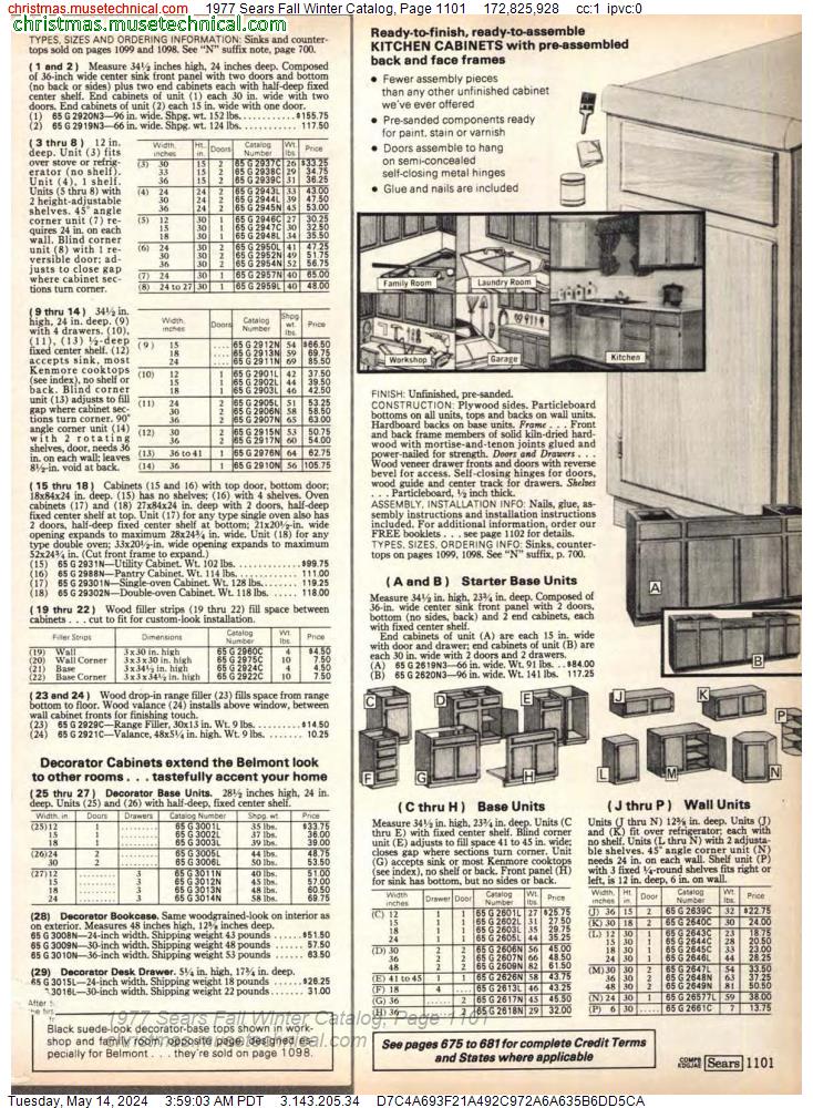 1977 Sears Fall Winter Catalog, Page 1101