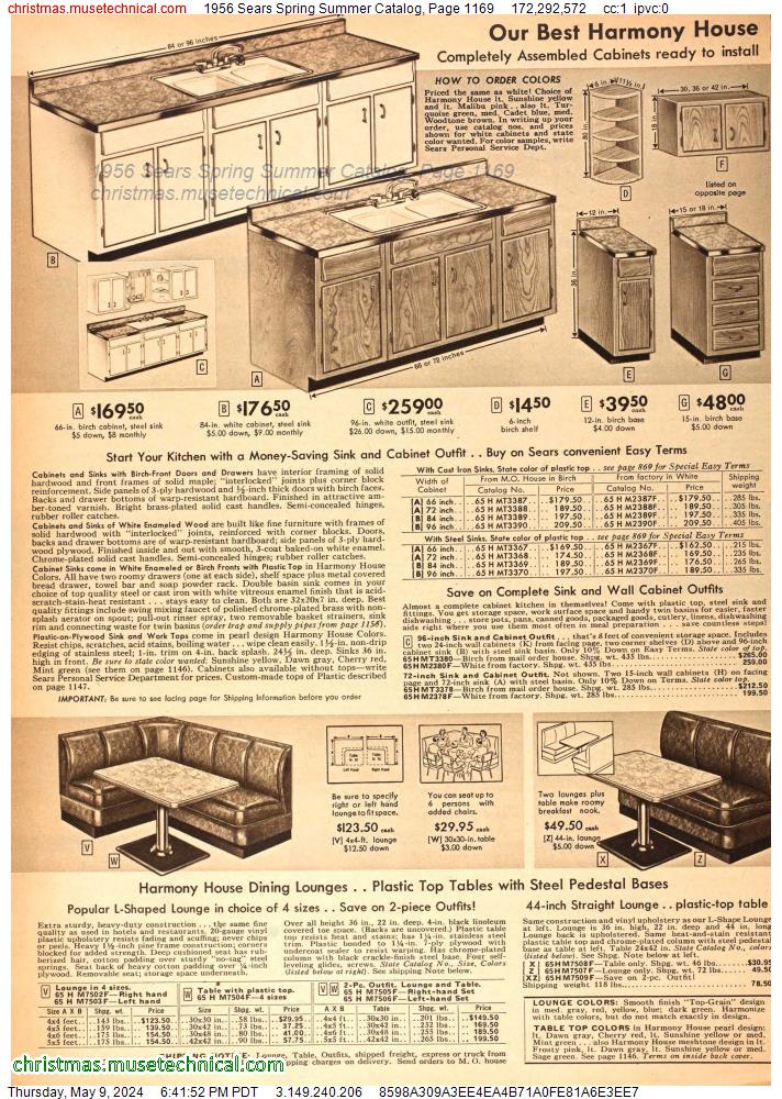 1956 Sears Spring Summer Catalog, Page 1169
