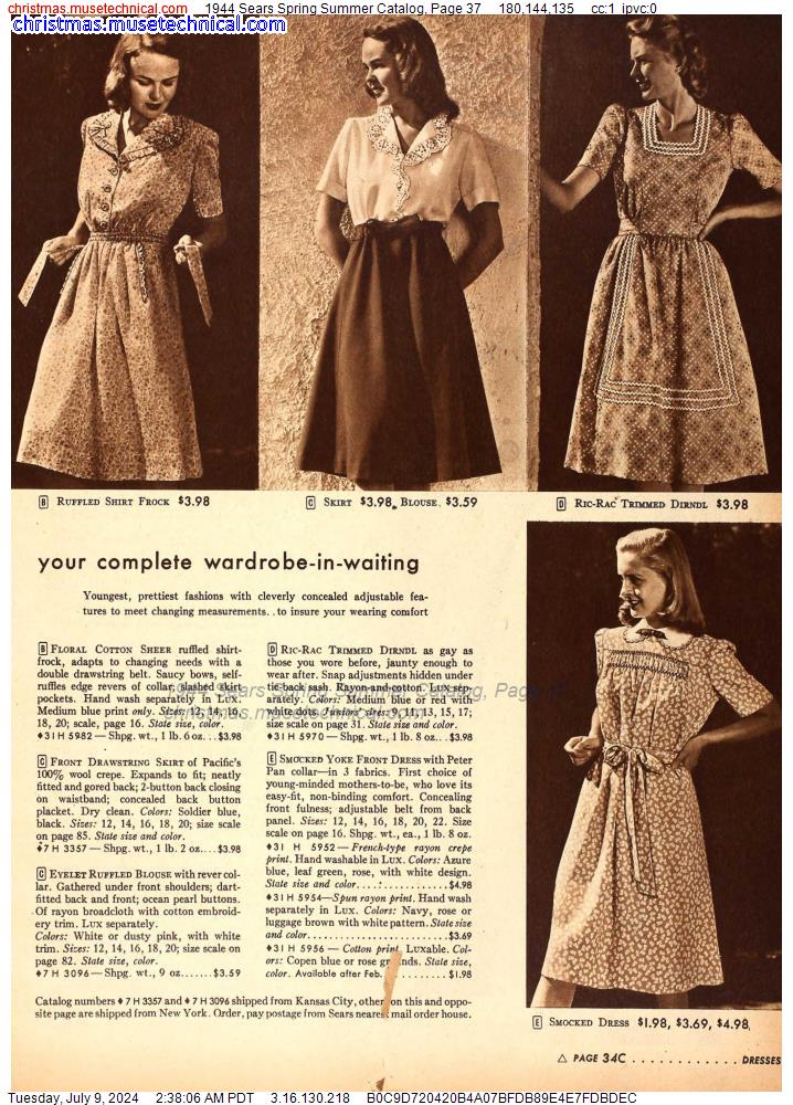 1944 Sears Spring Summer Catalog, Page 37