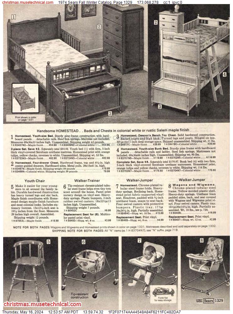 1974 Sears Fall Winter Catalog, Page 1329