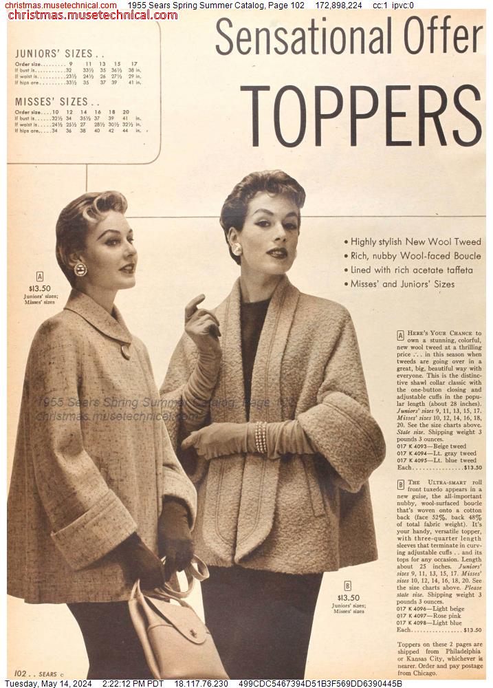 1955 Sears Spring Summer Catalog, Page 102