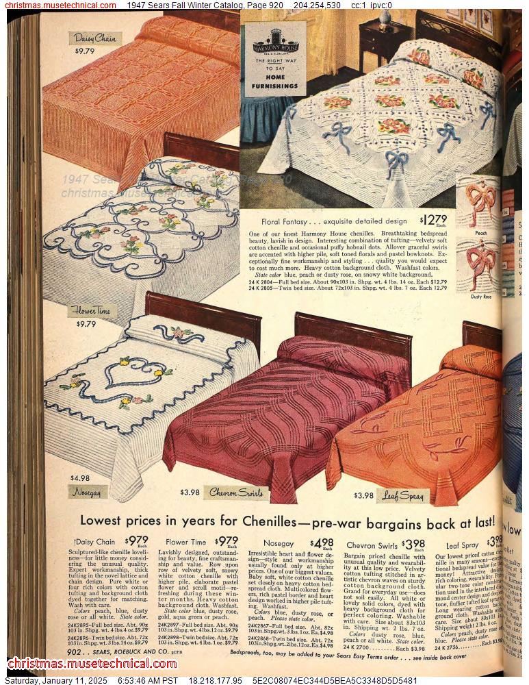 1947 Sears Fall Winter Catalog, Page 920