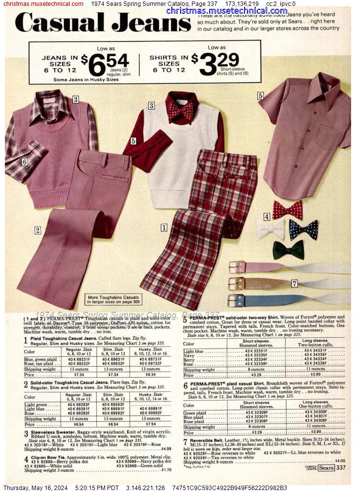 1974 Sears Spring Summer Catalog, Page 337