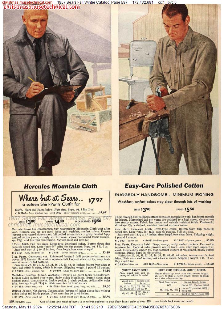 1957 Sears Fall Winter Catalog, Page 597