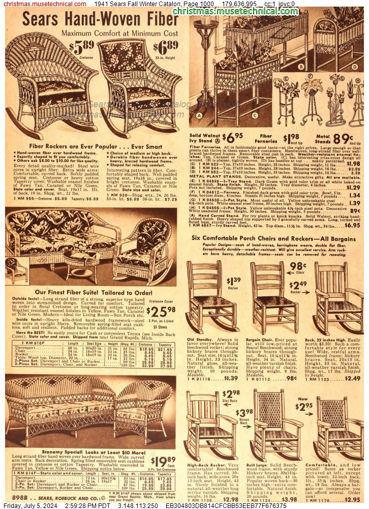 1941 Sears Fall Winter Catalog, Page 1000