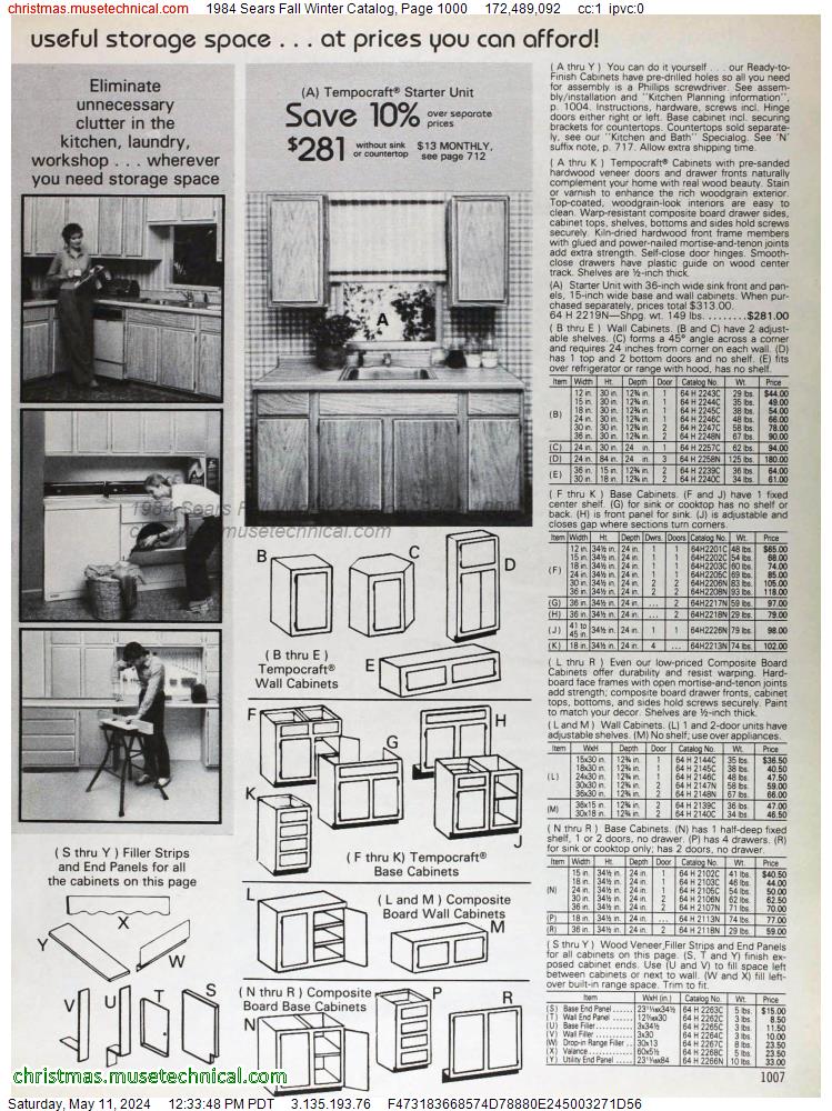 1984 Sears Fall Winter Catalog, Page 1000
