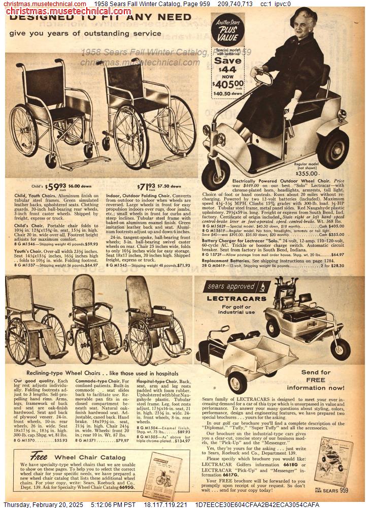 1958 Sears Fall Winter Catalog, Page 959