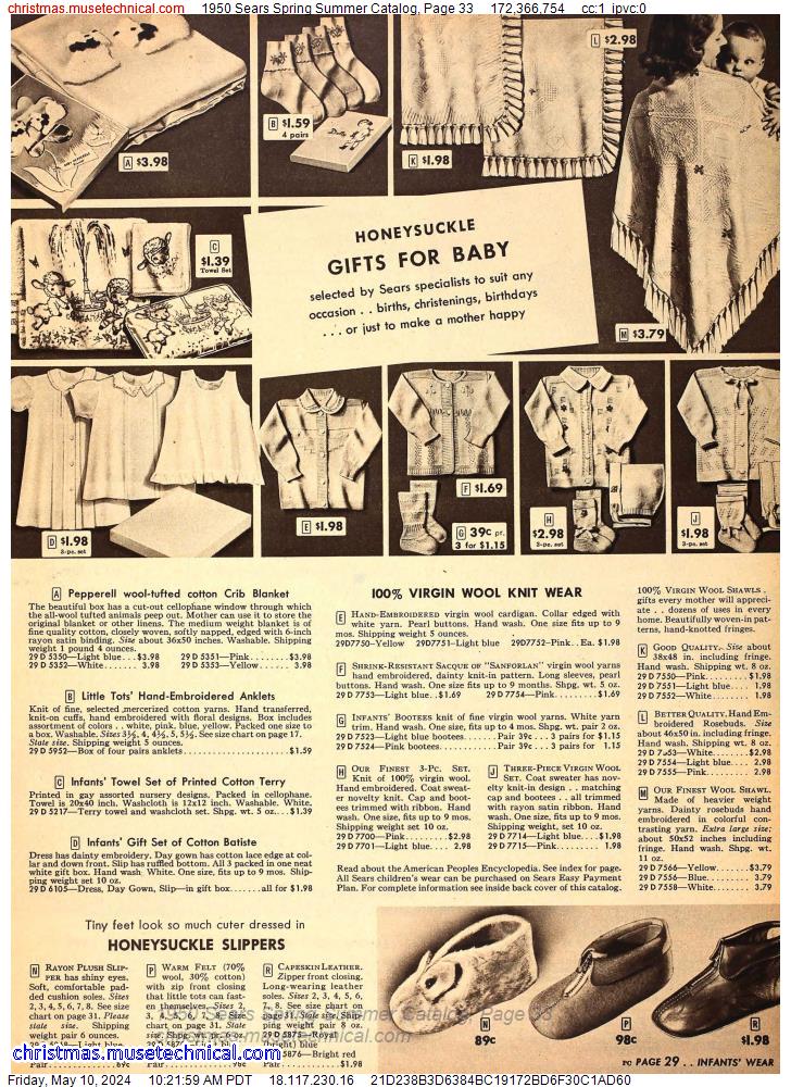 1950 Sears Spring Summer Catalog, Page 33 - Catalogs & Wishbooks