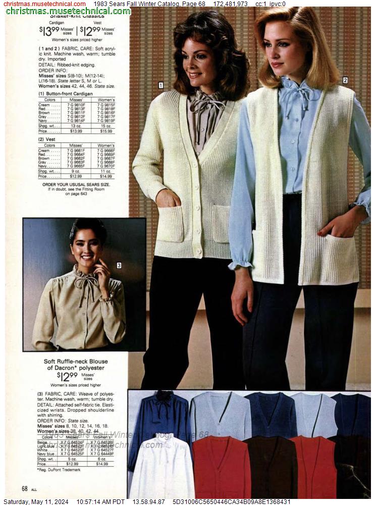 1983 Sears Fall Winter Catalog, Page 68