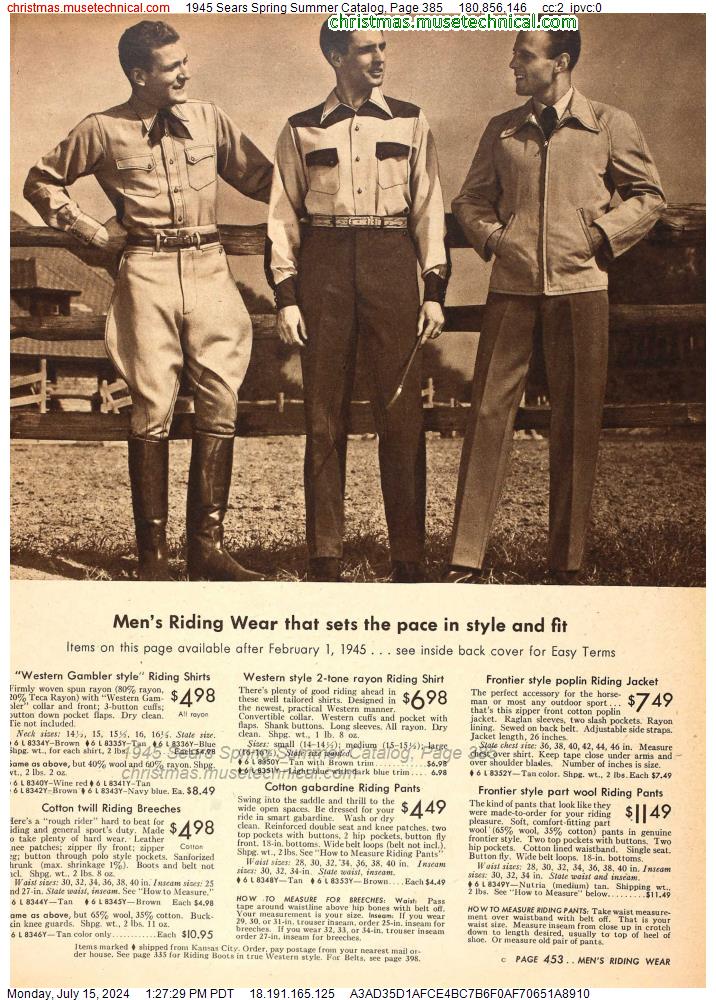1945 Sears Spring Summer Catalog, Page 385