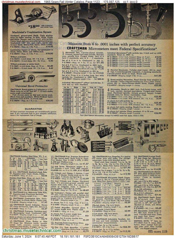 1965 Sears Fall Winter Catalog, Page 1123