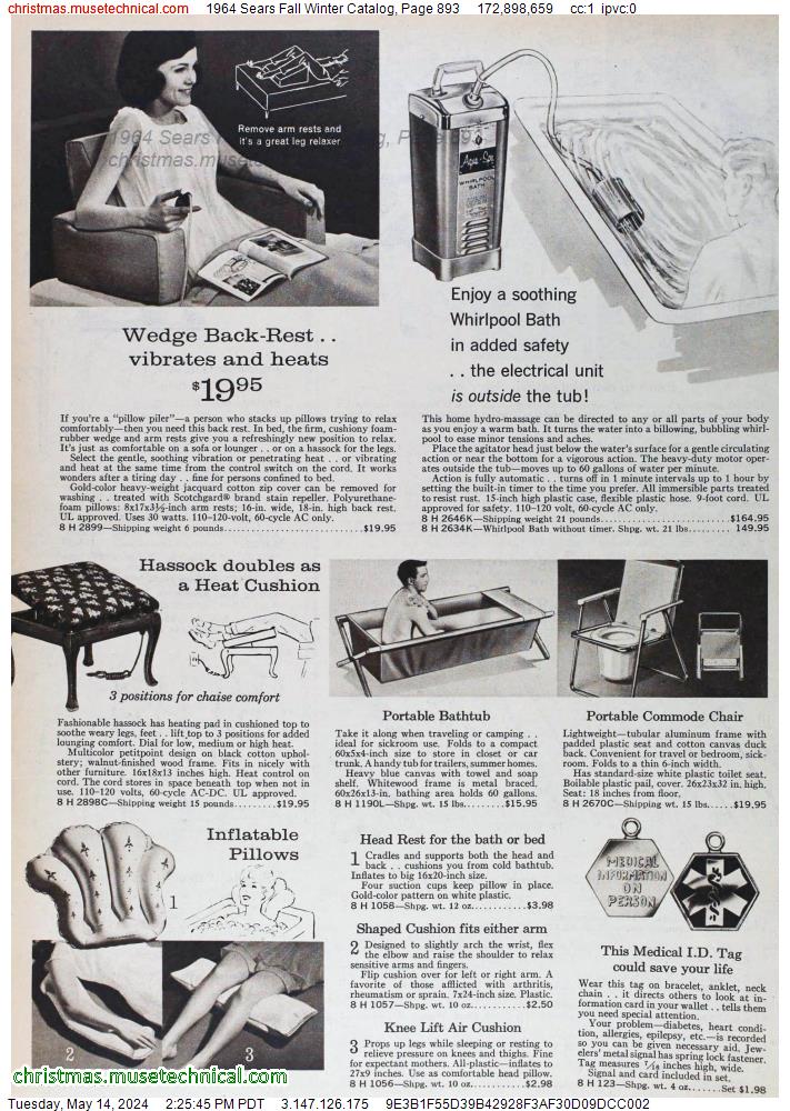 1964 Sears Fall Winter Catalog, Page 893