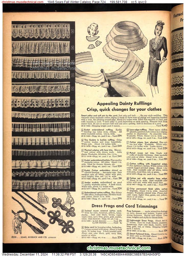 1946 Sears Fall Winter Catalog, Page 724