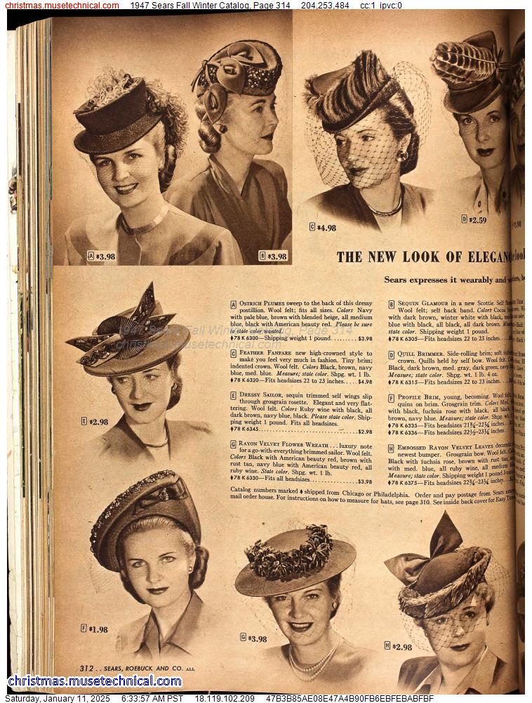 1947 Sears Fall Winter Catalog, Page 314