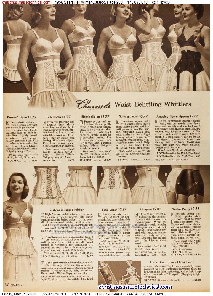 1958 Sears Fall Winter Catalog, Page 280