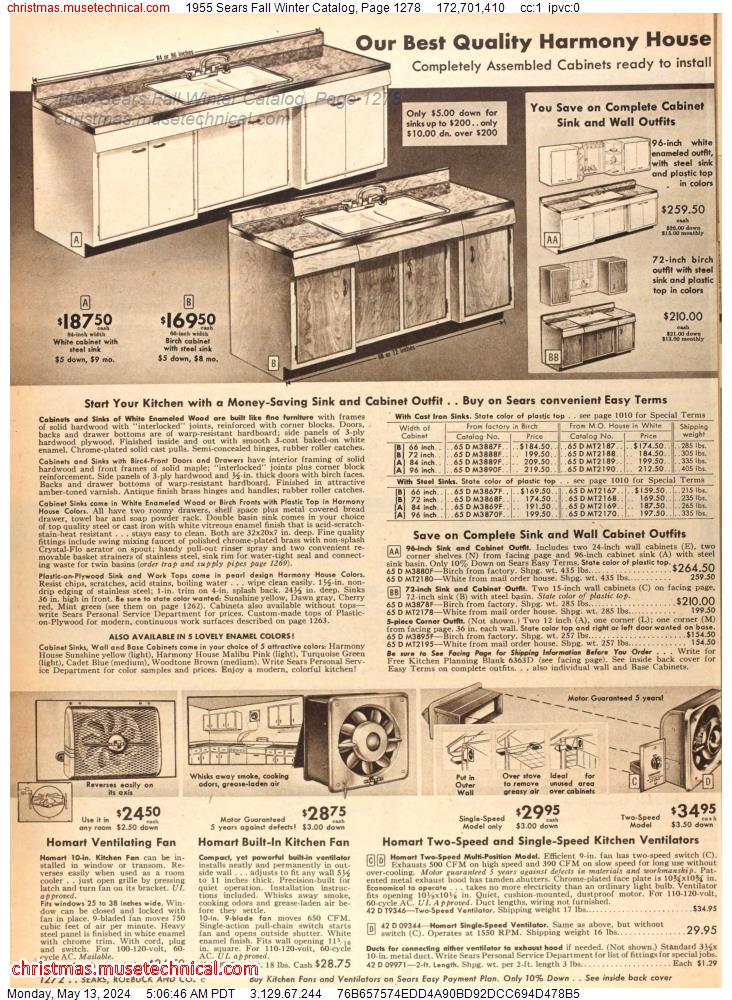 1955 Sears Fall Winter Catalog, Page 1278