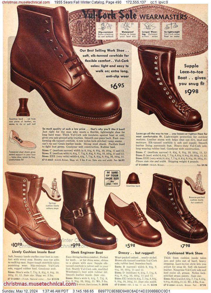 1955 Sears Fall Winter Catalog, Page 490
