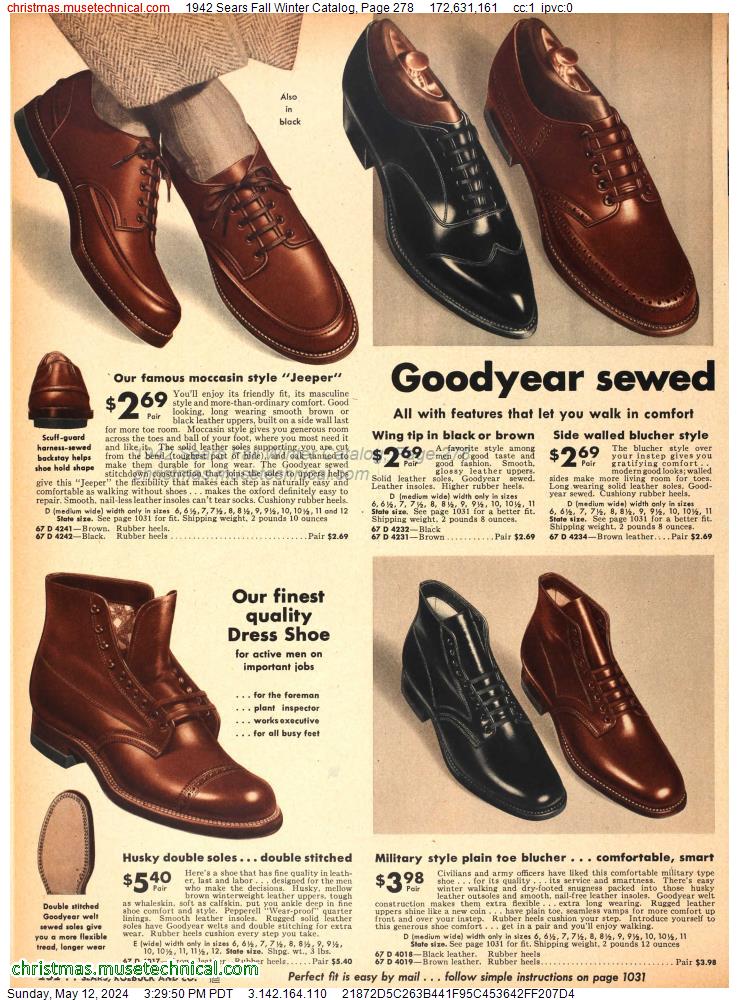 1942 Sears Fall Winter Catalog, Page 278