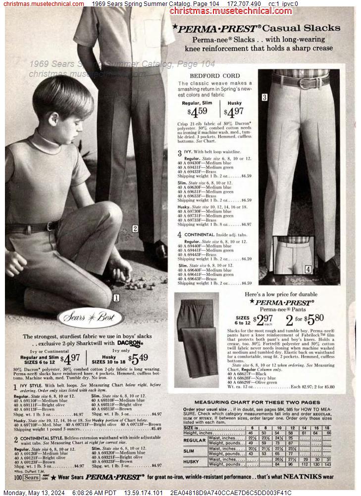 1969 Sears Spring Summer Catalog, Page 104