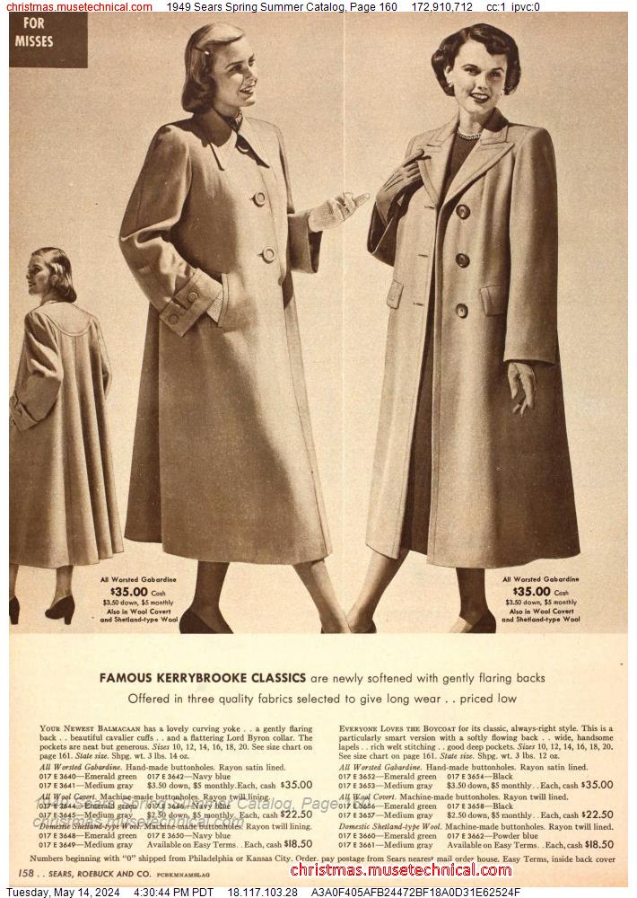 1949 Sears Spring Summer Catalog, Page 160