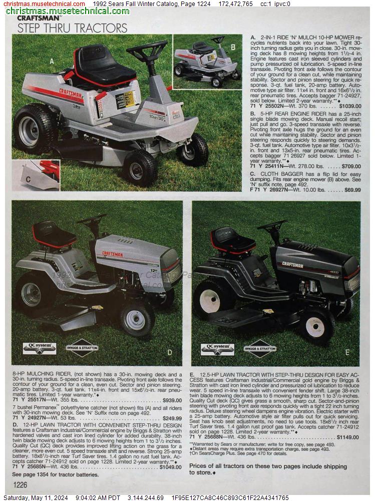 1992 Sears Fall Winter Catalog, Page 1224