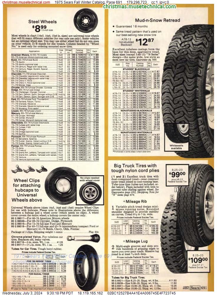 1975 Sears Fall Winter Catalog, Page 691